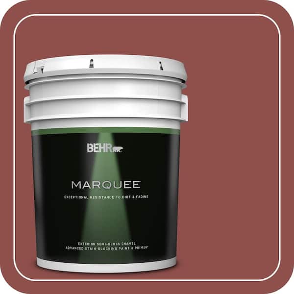 BEHR MARQUEE 5 gal. #S140-6 Moroccan Ruby Semi-Gloss Enamel Exterior Paint & Primer