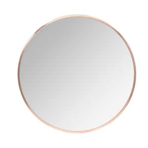 Rose Gold 30 in. W x 30 in. H Nelson Round Metal Wall Mirror