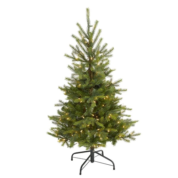 4 ft. Pre-Lit North Carolina Spruce Artificial Christmas Tree with 100-Clear Lights