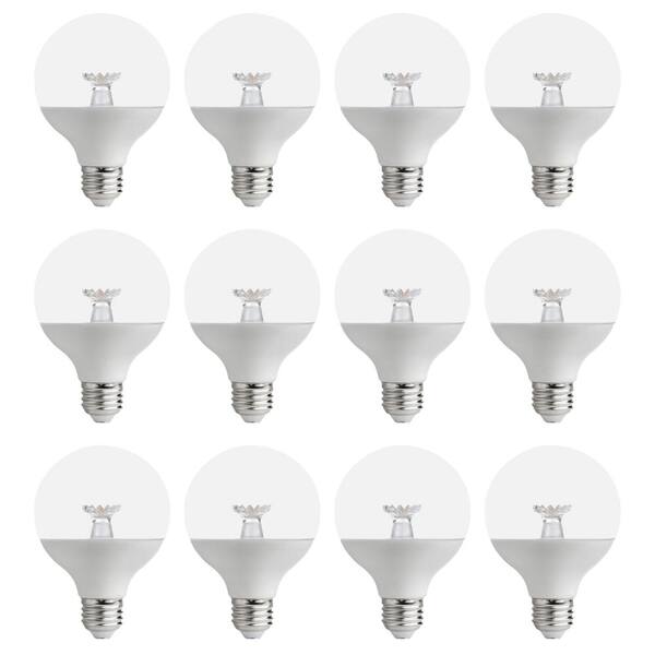 EcoSmart 60-Watt Equivalent G25 Dimmable Clear LED Light Bulb Daylight (12-Pack)