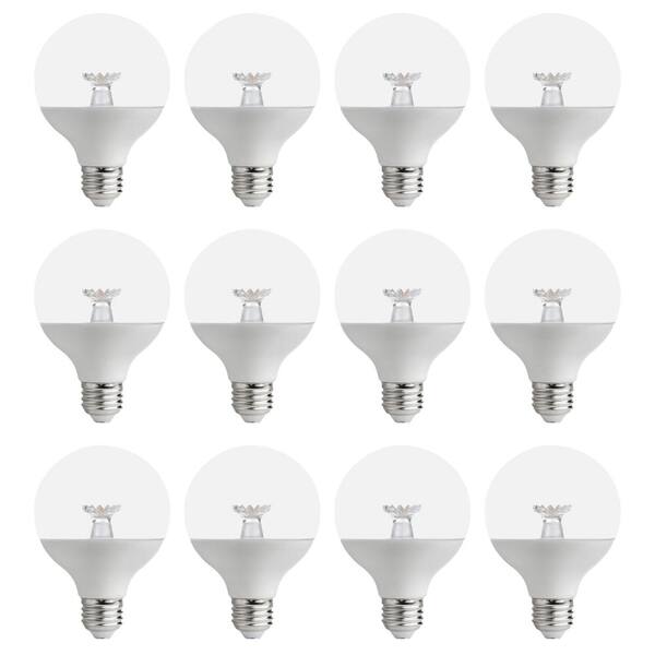 EcoSmart 60-Watt Equivalent G25 Dimmable Clear LED Light Bulb Soft White (12-Pack)