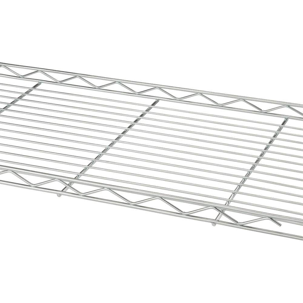 Chrome 24'' Adjustable Steel Pantry Rack with Wheels