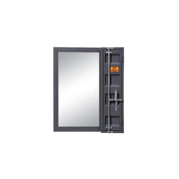 HomeRoots 26 in. W x 32 in. H Metal Gray Dresser Mirror