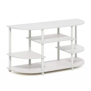 JAYA White/White TV Stand Entertainment Center Fits TV's up to 50 in.