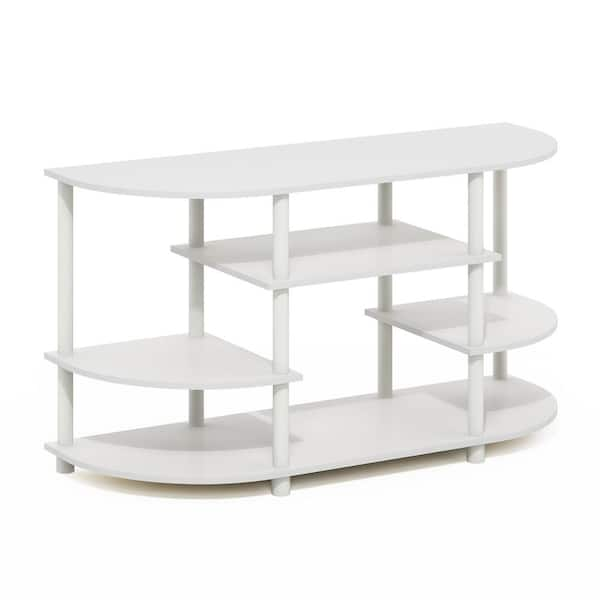 Furinno JAYA White/White TV Stand Entertainment Center Fits TV's up to 50 in.