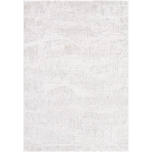 Wolly Ivory/White Modern 7 ft. x 9 ft. Indoor Area Rug