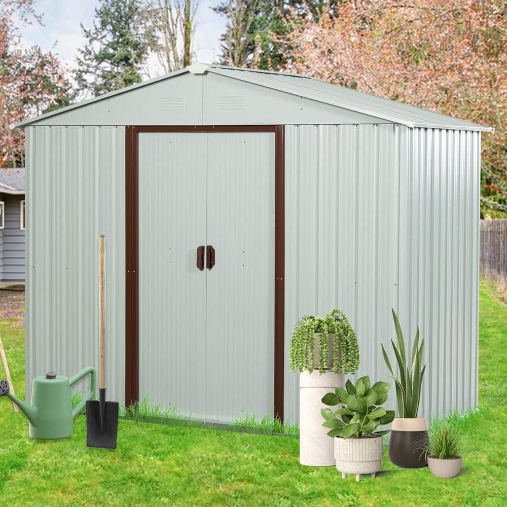 Coporesell 8 ft. x 4 ft. Metal Shed with Double Door (32 sq