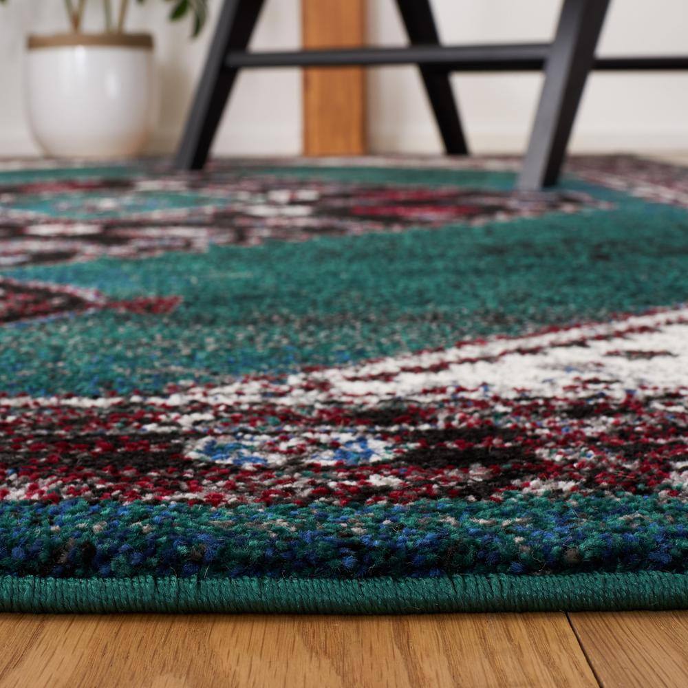 Black Geometric 8' x 10' Synthetic Easy-Care Area Rug