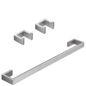 Wall Mounted 3-Piece Bath Hardware Set with Towel Bar Towel Hooks Mounting Hardware in Stainless Steel Brushed Nickel