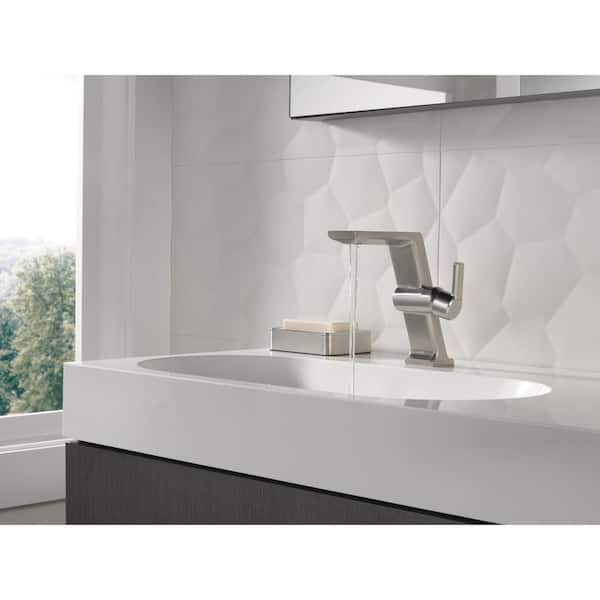 Pivotal Single Handle Single Hole Bathroom Faucet in Lumicoat Stainless
