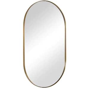 36 in. W x 18 in. H Wall Mounted Oval Shaped Mirror with Stainless Steel Metal Frame for Home Decor