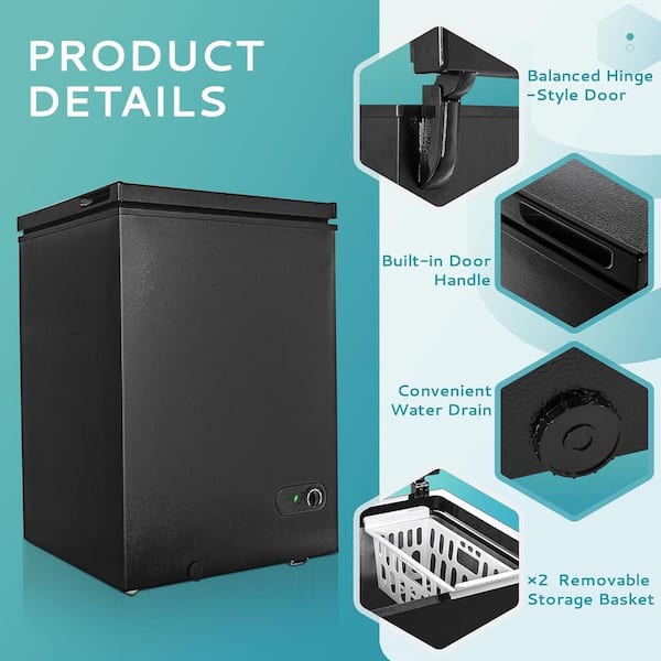 SIMZLIFE 3.5 cu. ft. Manual Defrost Chest Freezer with Removable