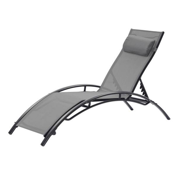 Afoxsos 2-Pieces Set Chaise Lounge Outdoor Lounge Chairs, 5 Adjustable  Positions Aluminum Recliner for Patio, Beach, Yard, Pool DJMX284-GY - The  Home Depot