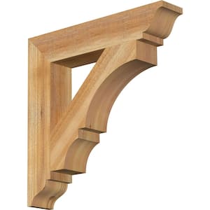 4 in. x 22 in. x 22 in. Western Red Cedar Balboa Traditional Rough Sawn Bracket