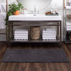 Regency Charcoal 24 in. x 60 in. Gray Cotton Machine Washable Bath Mat