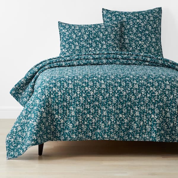 The Company Store Company Cotton Blue Karoline King Cotton Quilt