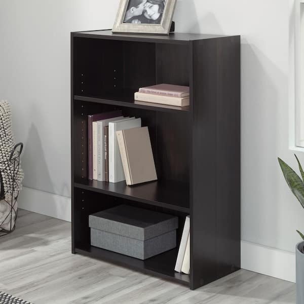 35.25 in. Cinnamon Cherry Faux Wood 3-shelf Standard Bookcase with