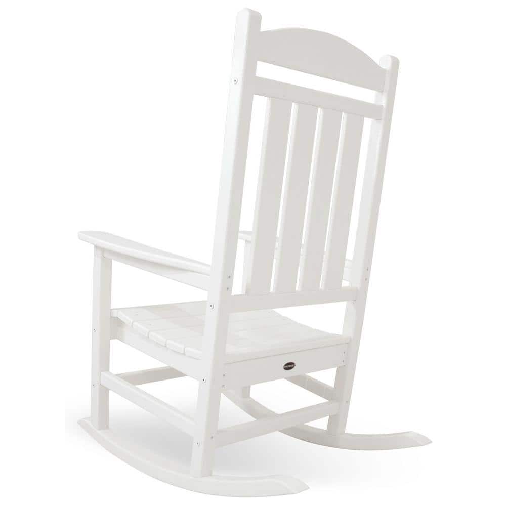 White Recycled Plastic Presidential Rocking Chair with Arms
