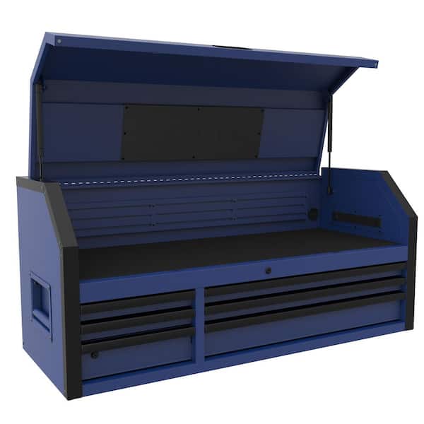 Husky Heavy-Duty 52 in. W x 20 in. D 6-Drawer Matte Blue Steel Top