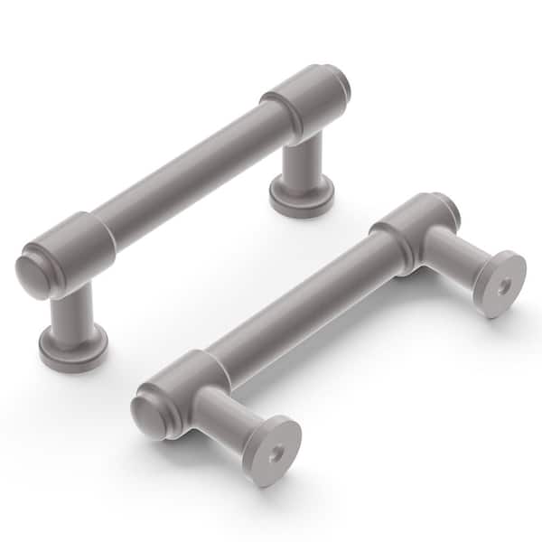 HICKORY HARDWARE Piper Collection Pull 3 in. (76 mm) Center to Center Satin Nickel Finish Modern Zinc Bar Pull (1 Pack )