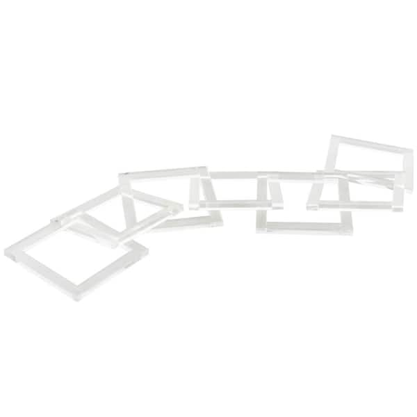 Litton Lane Clear Acrylic Plastic Square 7 Link Chain Sculpture