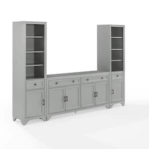 Tara 97 in. Gray Entertainment Center with 4-Drawers Fits TV's up to 65 in. with Bookshelves