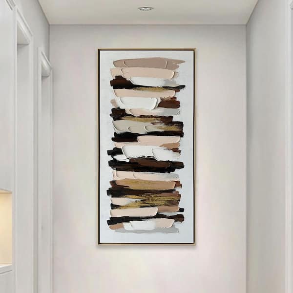 "Ethereal" Framed Abstract Wall Art Print Hand Painted 60 in. x 30 in.
