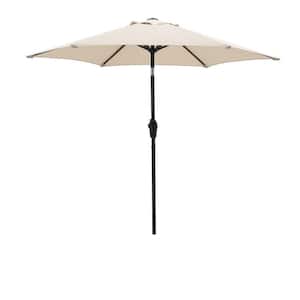 7.5 ft. Steel Outdoor Market Patio Umbrella in Beige