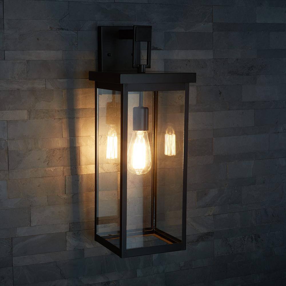 Barkeley 22" Black Bronze Steel Outdoor Wall Sconce