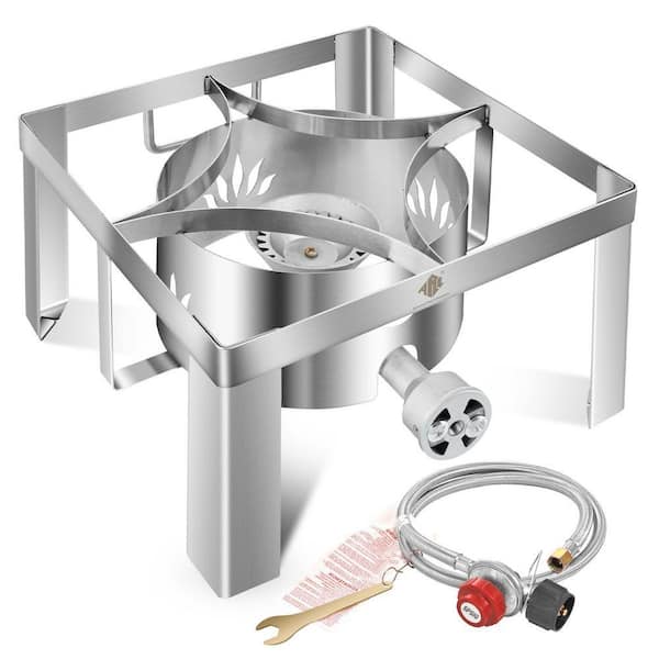 55,000BTU Propane-Burner Gas Side Burner Outdoor Cooking for Turkey Fry, Homebrewing, Crawfish Boil