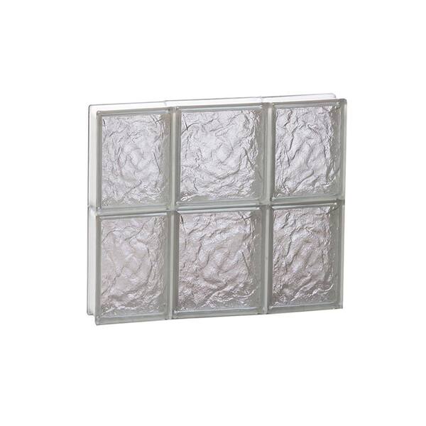 Clearly Secure 19.25 in. x 15.5 in. x 3.125 in. Frameless Ice Pattern Non-Vented Glass Block Window
