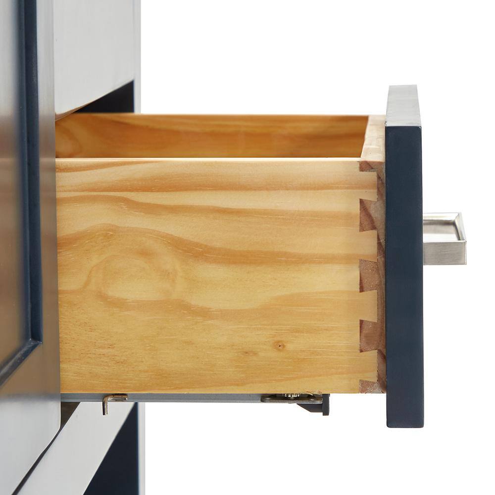 Midnight Blue Solid Wood Single Bathroom Vanity Base, 54"