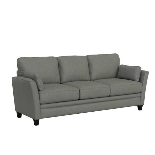 Hillsdale Furniture Grant River 81.25 in. Flared Arm Polyester Modern Rectangle Sofa Gray