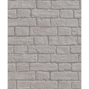Gordan Grey Painted Metallic Brick Wallpaper