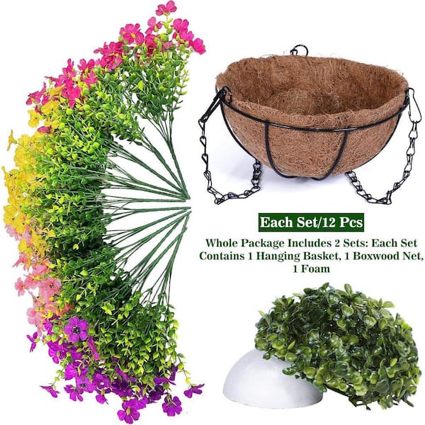 18.5 in. Multi-Colored Outdoor Artificial Chrysanthemum Hanging