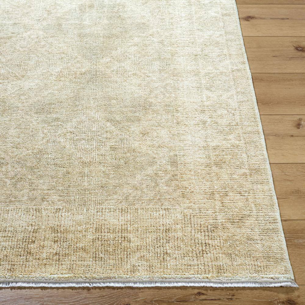 Vintage Beige and Tan Synthetic Rectangular Area Rug 5' x 7'