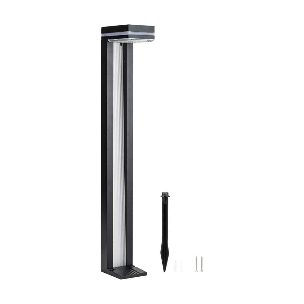 Sentry Modern Black Solar LED Pathway Lights with Blue Accent - 2 Pack