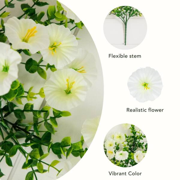 Nearly Natural 14 in. UV Resistant Artificial Morning Glory Bush