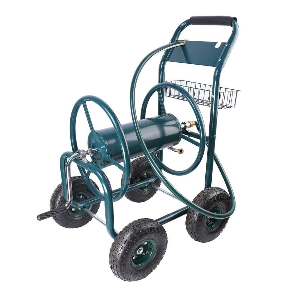 6 ft. Large Capacity Hose Reel Garden Heavy Duty Frame Water Hose Reel Cart
