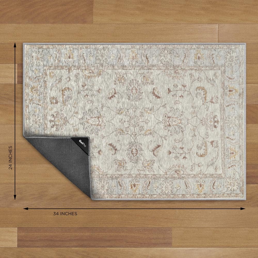 Gel Pro Beige Geometric Polyester 2' x 3' Accent Rug