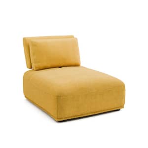 Fairwind 37 in. Armless Chenille Rectangle Modular Extendable Back Sofa in Yellow - Armless Chair