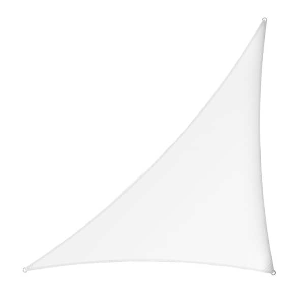 16 ft. x 16 ft. x 22.6 ft. White Right Triangle Sun Shade Sail Canopy Fabric Cloth