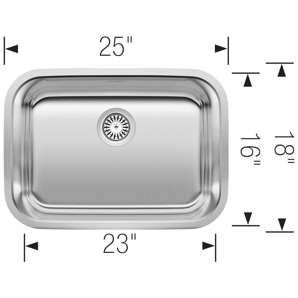 Stellar 25" Single Bowl Stainless Steel Undermount Kitchen Sink