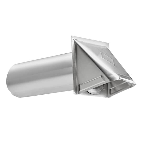 4 in. 26-Gauge Aluminum Wall Exhaust Hood Dryer Vent with Damper and 11 in. Pipe, 344