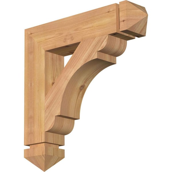 Ekena Millwork 3.5 in. x 18 in. x 18 in. Western Red Cedar Olympic Arts and Crafts Smooth Bracket