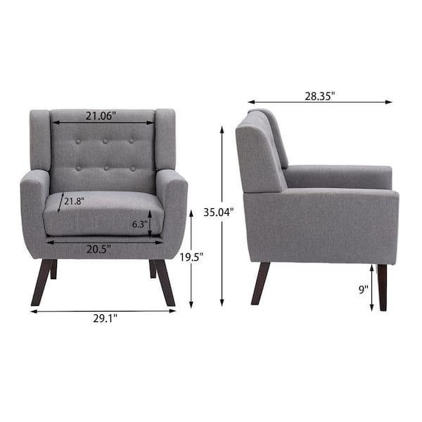 button back chair grey