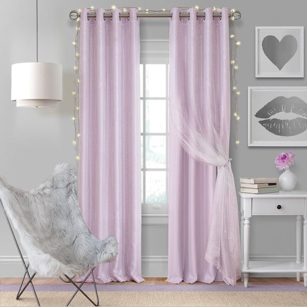 Elrene Home Fashions Lavender Layered, How To Layer Grommet Curtains
