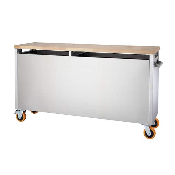 TRINITY PRO 66 in. W x 19 in. D 9-Drawer Stainless Steel Mobile