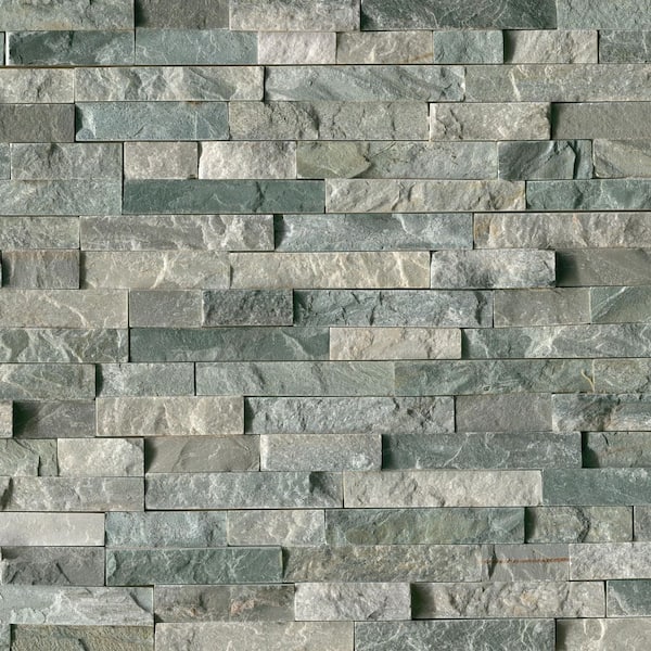 Sierra Blue Ledger Panel 9 in. x 24 in. Splitface Quartzite Wall Tile (36 cases/162 sq. ft./pallet)