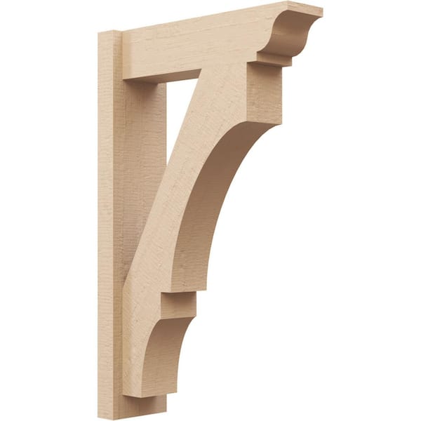 Ekena Millwork 6 in. x 32 in. x 20 in. Balboa Traditional Rough Cedar Woodgrain Timberthane Polyurethane Outlooker, Primed Tan